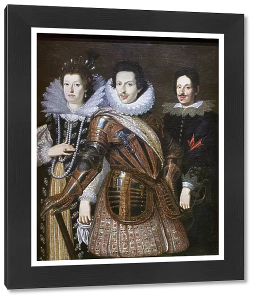 Cosimo II de Medici with his wife Maria Magdalena of Austria and his son Ferdinando II, 1640 circa (oil on canvas)