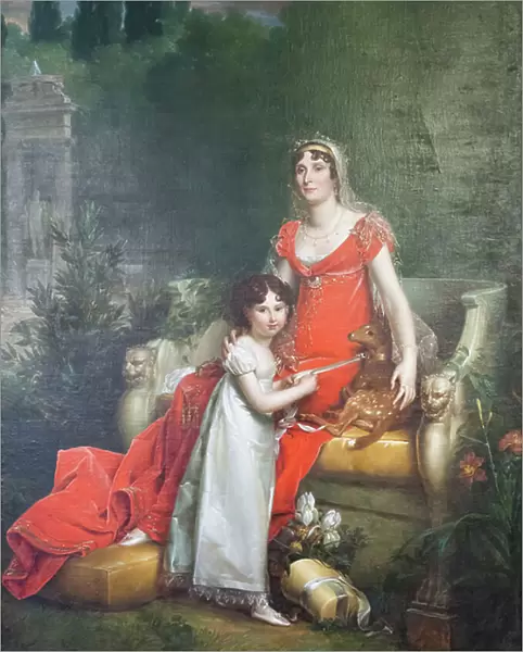 Elisa Bonaparte Baciocchi with her daughter Napoleona Elisa, 1811 (oil on canvas)