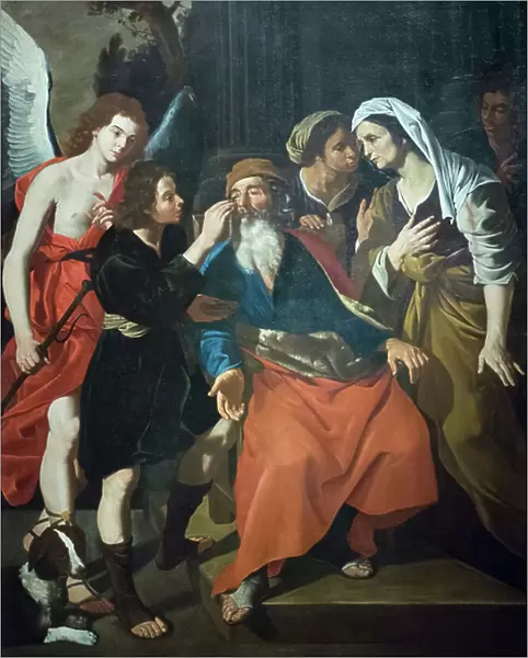 Tobia restores his father's sight, 1635 circa (oil on canvas)