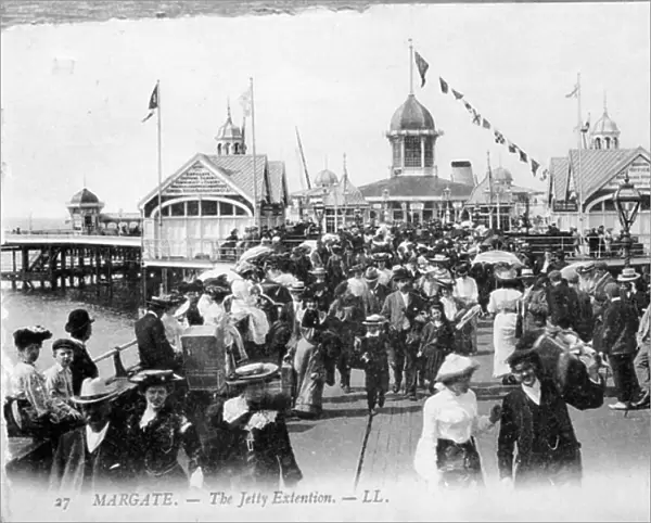 Margate - The Jetty Extension, c. 1880s-90s (b / w photo)