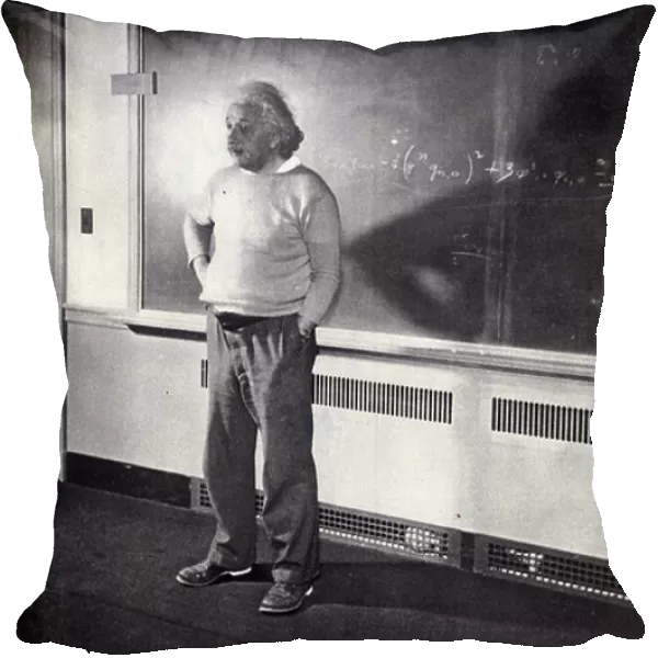 Albert Einstein in his study at Institute of Advanced Study, Princeton, USA, 1940 (b / w photo)
