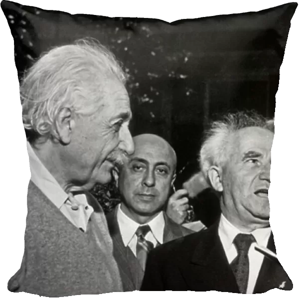 Albert Einstein and the major Zionist leader David Ben Gourion, c. 1950's (b / w photo)