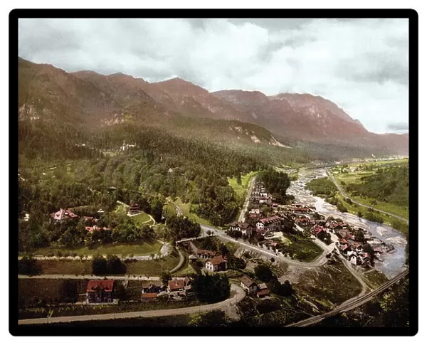 View of Sinaia, town of Prahova district in Romania in the Prahova Valley. Photochrome sd. around 1900