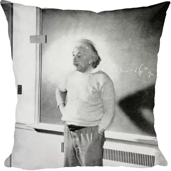Albert Einstein in his study at the Institute of Advanced Study, Princeton, USA, 1940 (b / w photo)