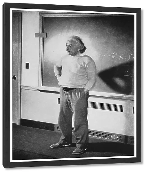 Albert Einstein in his study at Institute of Advanced Study, Princeton, USA, 1940 (b / w photo)