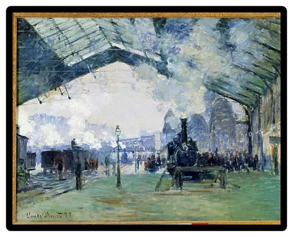 View of the Saint Lazare train station in Paris and the Normandy train, 1877 (oil on canvas)