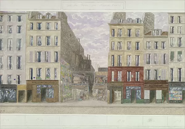 No. 8 to No. 16 rue du Four, Paris, France, 1893 (w / c on paper)