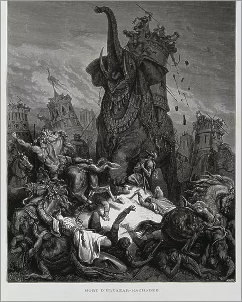 Death of Eleazar, Illustration from the Dore Bible, 1866