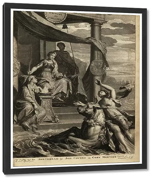 Allegorical frontispiece with Europa, Zeus and Themis, 1730 (engraving)