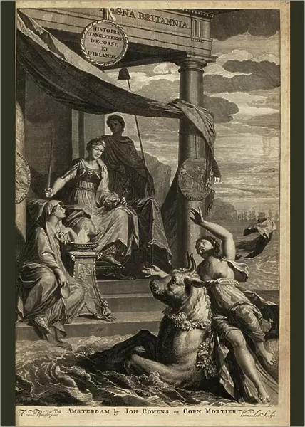 Allegorical frontispiece with Europa, Zeus and Themis, 1730 (engraving)