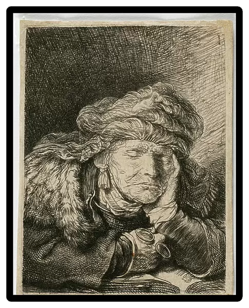 Sleeping Old Woman, 1637 (Etching)