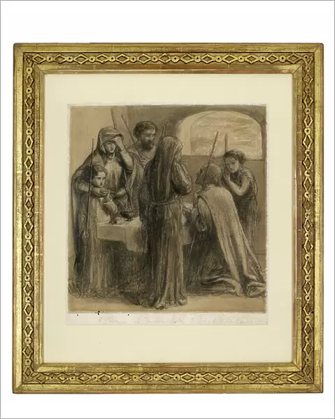 A Passover in the Household of Joseph and Zacharias, c. 1850 (graphite and pen and black ink and grey wash on white paper)