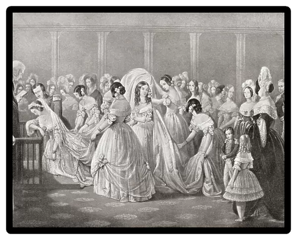 The wedding of Queen Victoria and Prince Albert in 1840. From The Strand Magazine published 1897