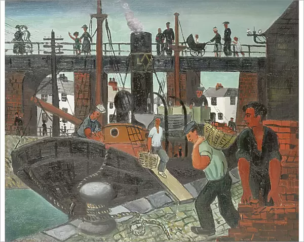 Loading the Boats, St. Ives, 1926 (oil on canvas)