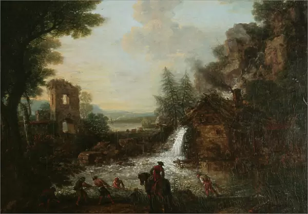 Landscape with Fishermen, 1753 (oil on canvas)