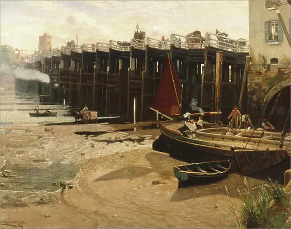 Old Putney Bridge, 1882 (oil on canvas)