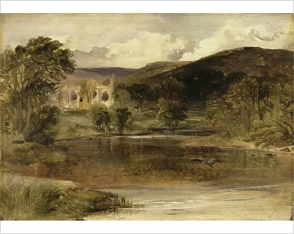 Bolton Abbey, Yorkshire (oil on panel)