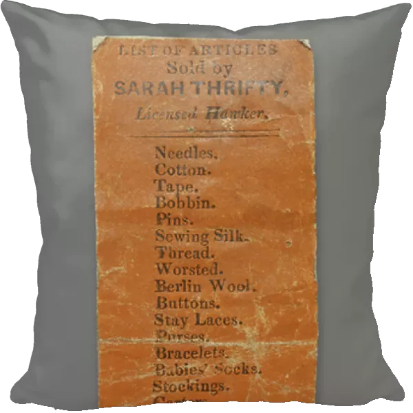 List of articles sold by Sarah Thrifty, 1820-40 (print)