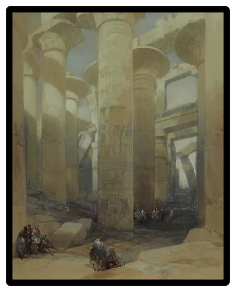 The Temple, Karnak, 1838 (w / c & pencil on paper)