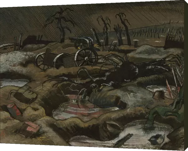 The Field of Passchendaele, c. 1917 (pen & ink with w / c on paper)