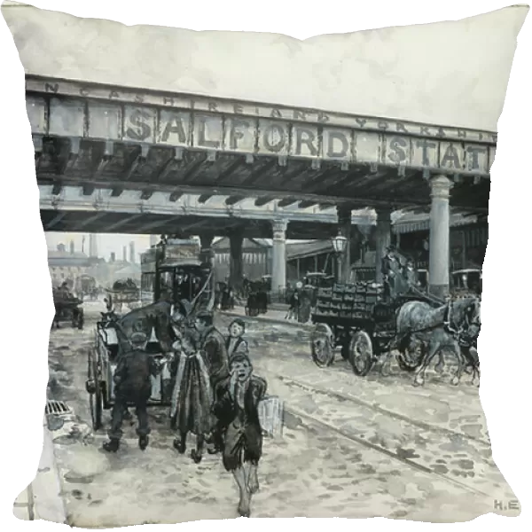 Salford Railway Station, New Bailey Street, 1893-94 (w / c gouache on paper)