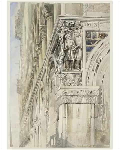 Facade of The Doge's Palace, Venice - The Vine Angle, c. 1870 (w / c, ink & pencil on paper)