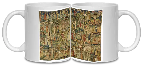 Tapestry depicting thirty-six scenes from the Old and New Testaments, from Middle Rhineland, 1505-50 (wool, wilk and metal thread)