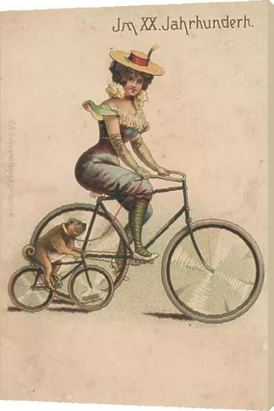 Card celebrating the turn of 1900 (colour litho)