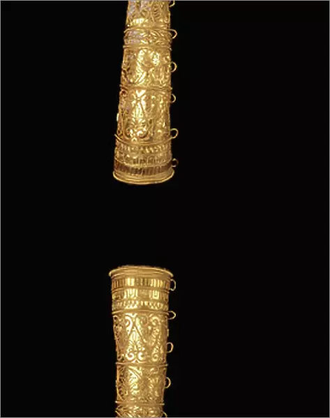 Two segments of a diadem, 3rd century B. C (gold, filigree, granulation)