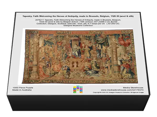 Tapestry, Faith Welcoming the Heroes of Antiquity, made in Brussels, Belgium, 1520-30 (wool & silk)