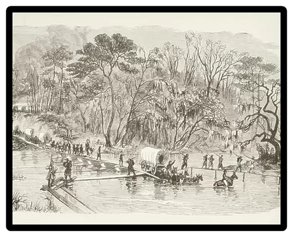 General Sherman's Troops crossing the Edisto River during the March to the Sea (litho)