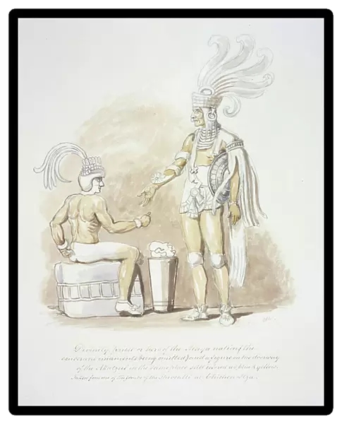 Divinity, priest or hero of Maya nation, c. 1843-50 (watercolour)