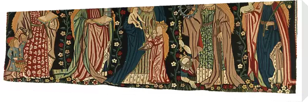 Tapestry antependium depicting St Anne, the Virgin and Christ, and four female saints, from Middle Rhineland, 1475-99 (wool, silk, gold & silver threads)