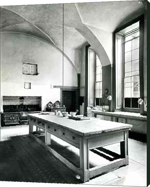 The kitchen at Castle Coole, County Fermanagh, from 100 Favourite Houses (b / w photo)