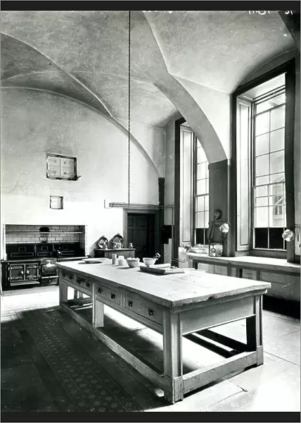 The kitchen at Castle Coole, County Fermanagh, from 100 Favourite Houses (b / w photo)