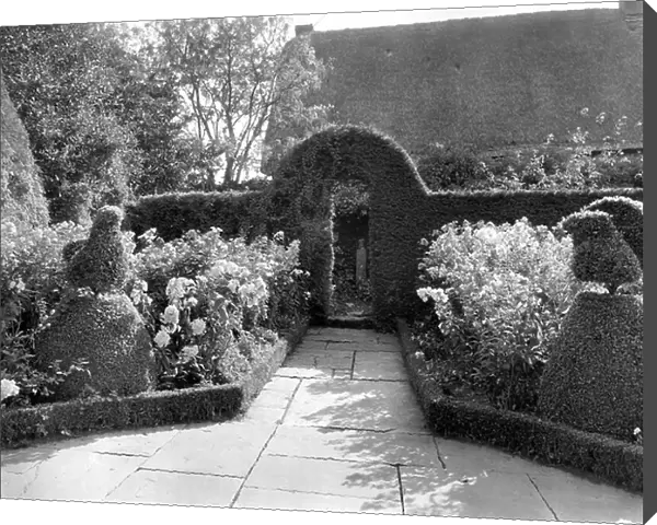 The enclosed phlox garden, Hidcote Manor, from The English Manor House (b / w photo)