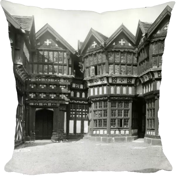 Little Moreton Hall, the south side, from 100 Favourite Houses (b / w photo)