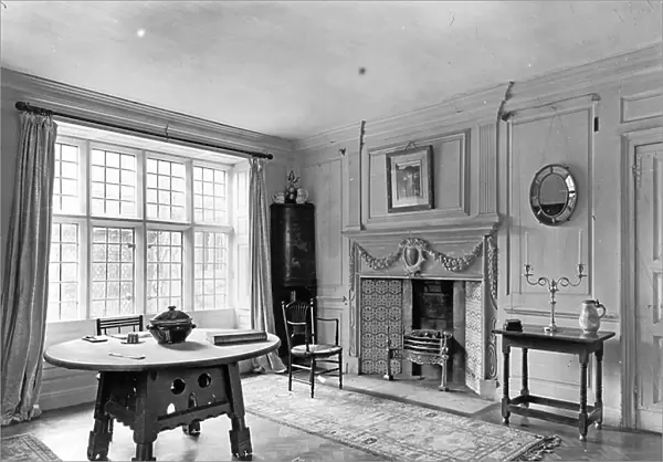 The Panelled Room, Kelmscott Manor, Oxfordshire, from The English Country House (b / w photo)