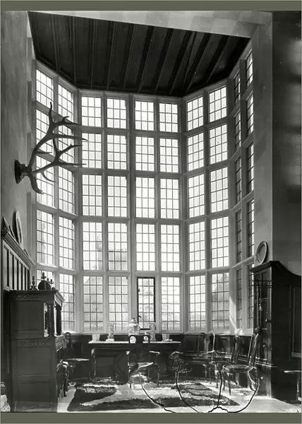 The great bay window of the hall, Stanway, Gloucestershire, from 100 Favourite Houses (b / w photo)
