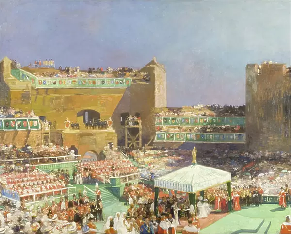 Investiture of the Prince of Wales at Caernarvon, 1912 (oil on canvas)