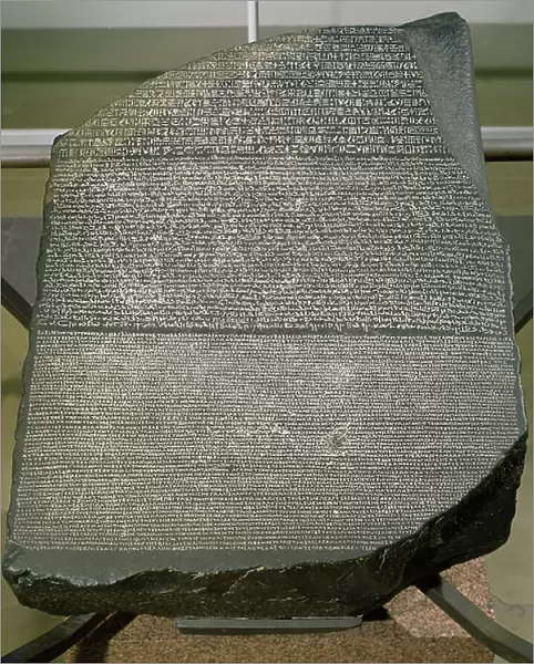 The Rosetta Stone, from Fort St. Julien, El-Rashid (Rosetta) 196 BC (stone) (see also 2359)