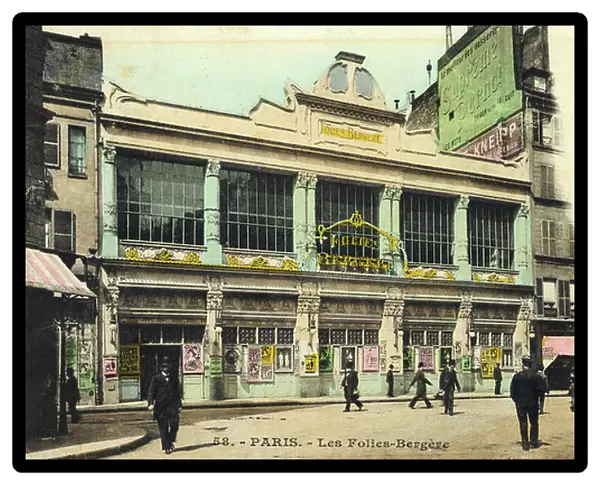 Les Folies-Bergere exterior, Paris Famous Parisian night club, 19 / 20th century (postcard)
