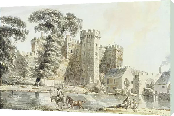 The south gate of Cardiff Castle, 1775 (aquatint)