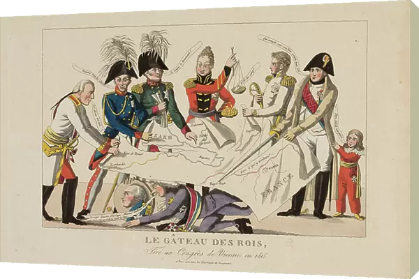 The Kings Cake being Cut at the Congress of Vienna (November 1814-June 1815), c.1815 (colour engraving)