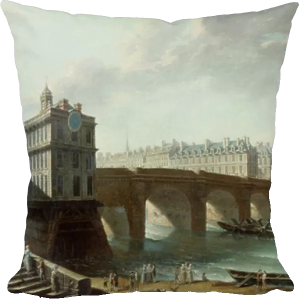 The Samaritaine pump, Pont-Neuf, Ile de la Cite and the Conti quay see from the Louvre quay, before 1771 (oil on canvas)