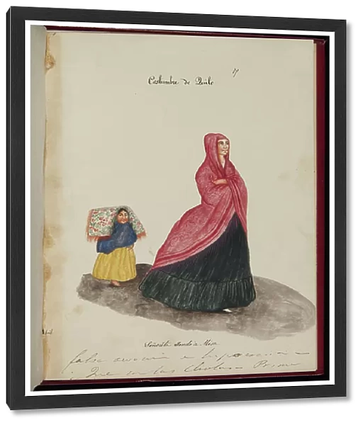 Senorita yendo a misa, 1820 (watercolour)