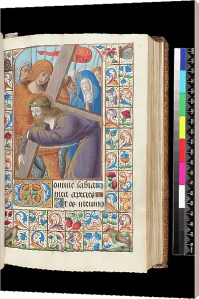 Carrying of the Cross from Book of Hours, MS 92 f.57r, Western France, 1490-1510 (pen & ink with tempera on parchment)