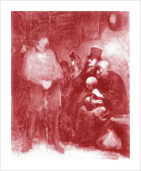 A waiting room, Exhibition Daumier at Galerie Durand-Ruel in 1878