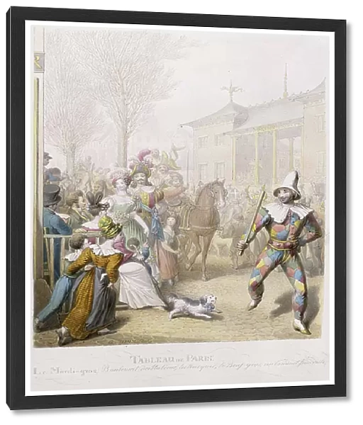 Mardi-Gras, Boulevard des Italiens, 1831 (w / c, ink and pencil)
