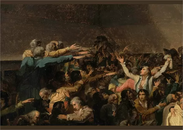 The Tennis Court Oath, 20th June 1789, detail, 1791 (oil on canvas)